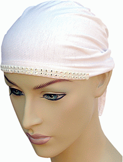 Al-Amira Designer Bonnet Cap or Bandana, White