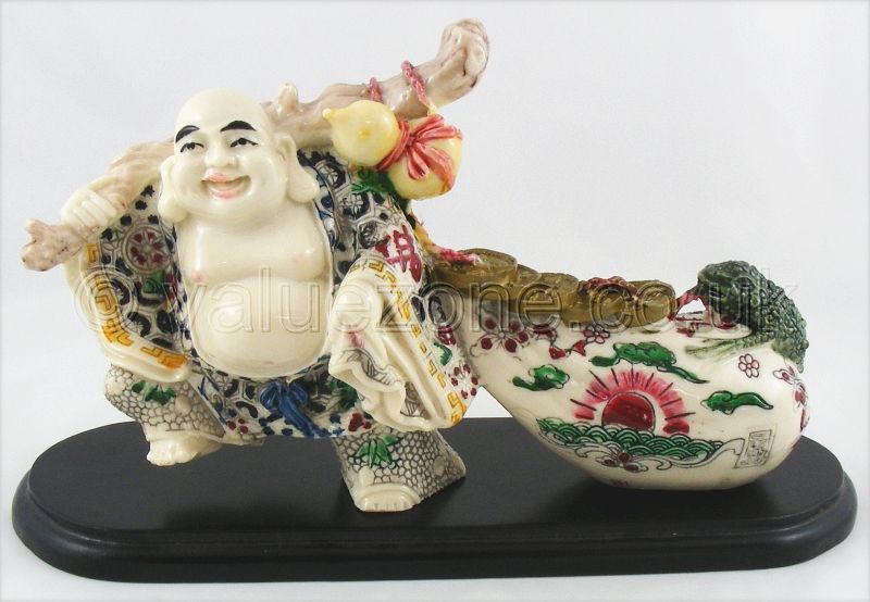 Ivory Finish Health & Wealth Buddha Figurine