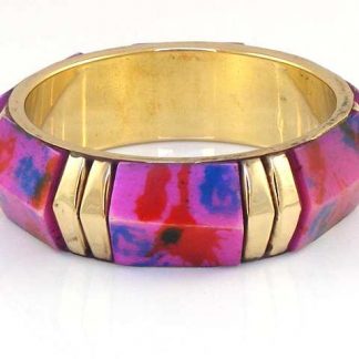 Abstract Design Faceted Bangle, Pink