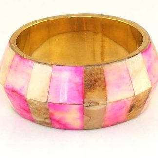 Handmade Tiled Marble Effect Bangle, Pink