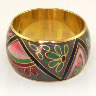 Hand Painted Floral Chunky Bangle