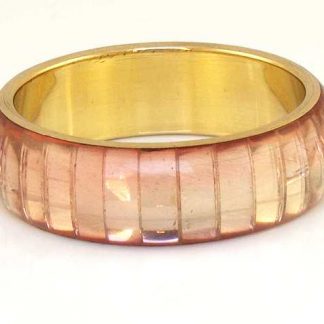 Handmade Mirrored Chunky Bangle, Peach