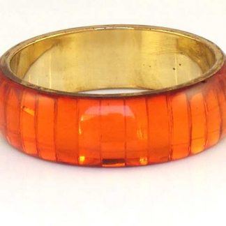 Handmade Mirrored Chunky Bangle, Orange
