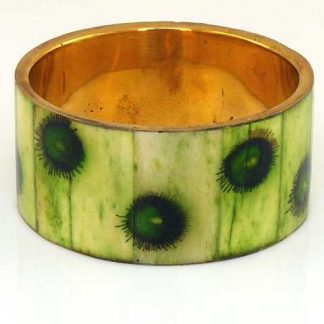 Peacock Feather Design Brass Bangle