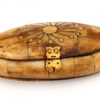 Brass Inlaid Marble Effect Oval Box