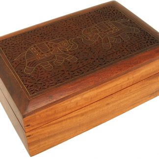Finely Engraved Wooden Jewellery Box