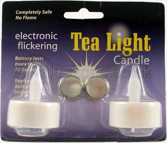 Electronic Flickering Tea Light Candle (Pair)