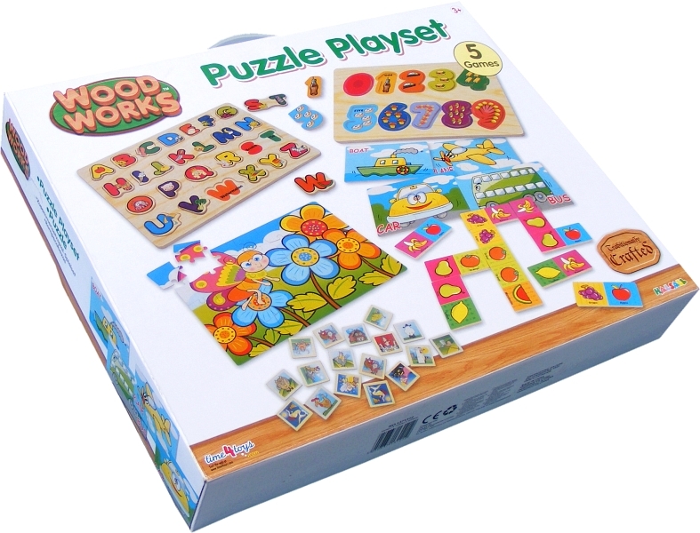 Educational Wooden Puzzle Playset