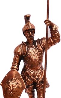 Large Copper Finish Roman Soldier Statue