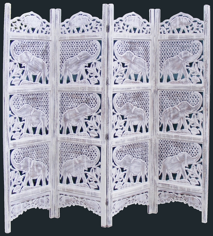 Elephant Design Wooden Screen or Divider