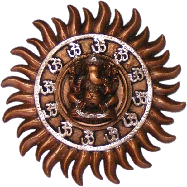 Wall Mounting Sun Ganesh & Aum Sculpture