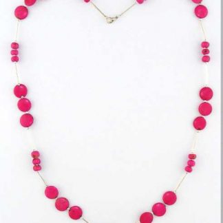 Handmade Discs & Balls Necklace, Pink