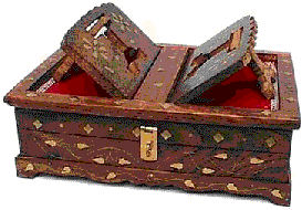 Brass Inlaid Book Case & Stand